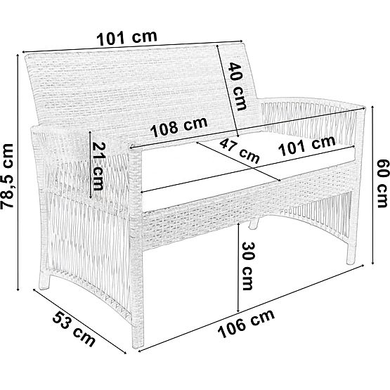 Záhradný nábytok sada KALINA sivá