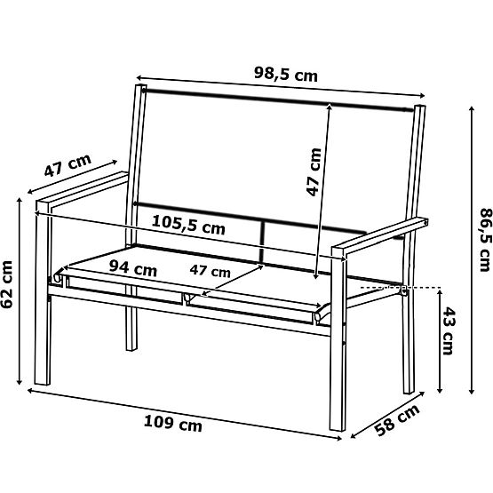 Záhradný nábytok set GRACIOSA BLACK
