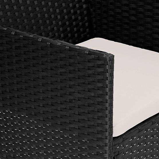 Záhradný nábytok z technoratanu sada 4v1 MAGNOLIA čierna béžové vankúše