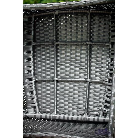 Záhradný nábytok z technoratanu (sofa 123cm, 2 x kreslo + stolík) UNICO čierny