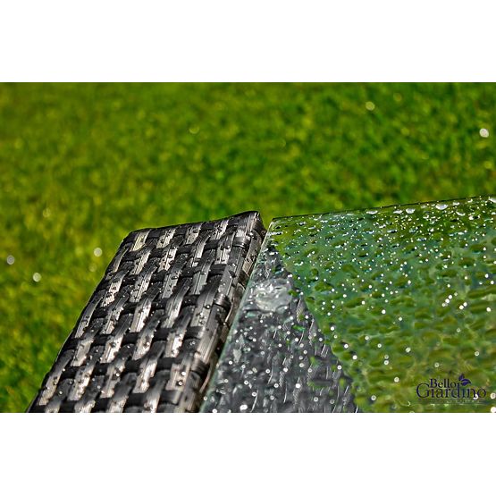 Záhradný nábytok z technoratanu (sofa 123cm, 2 x kreslo + stolík) UNICO čierny