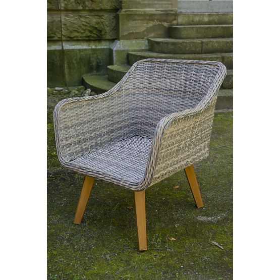 Záhradný nábytok z technoratanu (veľká 3-miestna pohovka + 2 kreslá + stolík) LARGO Sivá zmes