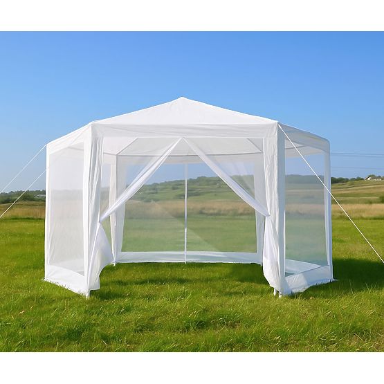 Záhradný obchodný pavilónový stan 2x2x2 m s moskytiérou biely MultiGarden