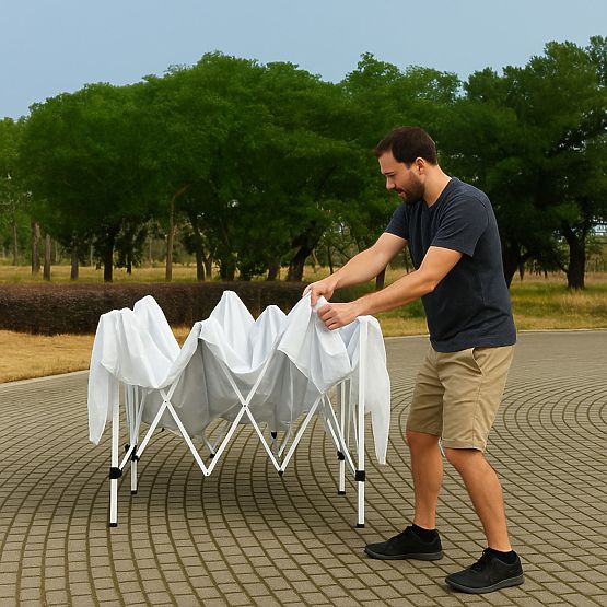 Záhradný pavilónový stan 3x3 m automaticky rozkladacia strecha do záhrady na terasu MultiGarden