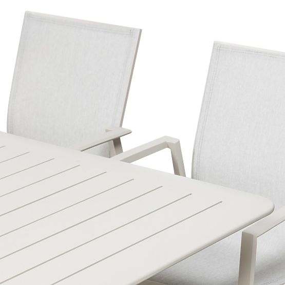 Záhradný set Canelli, rozkladací stôl 175-234 cm + 8 stoličiek, hliníkový, svetlo béžový