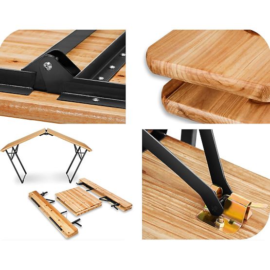 Záhradný set oceľovo-drevený PORTER 170 cm stôl + 2 lavice