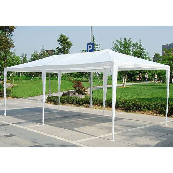 Záhradný stanový pavilón 3x6 m 6 stien biely MultiGarden