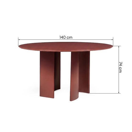 Záhradný stôl Amarello 140 cm, hliníkový, okrúhly, vínovo hnedý