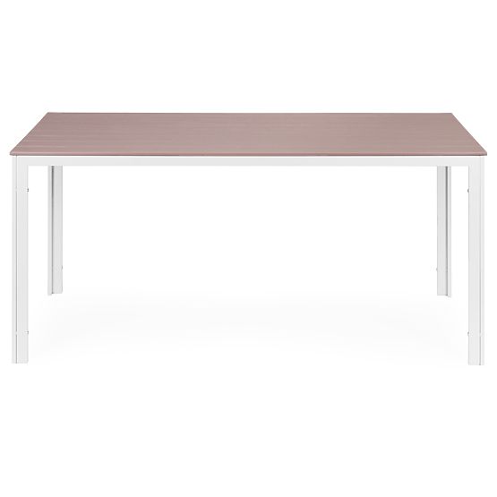 Záhradný stôl pre 6 osôb 156x78 cm polywood nábytok na terasu béžový biely MultiGarden