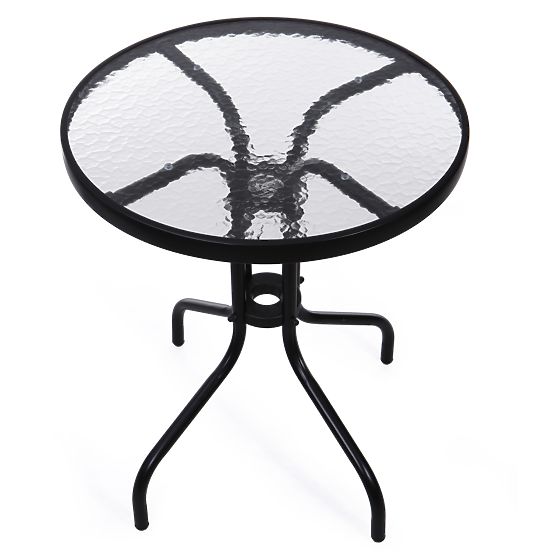 Záhradný stolík 60cm tvrdené sklo stôl na záhradu terasu balkón