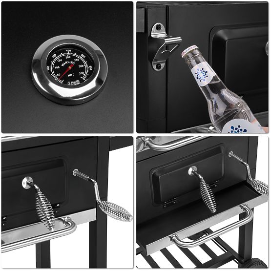 Záhradný uhlíkový gril CARBON čierny