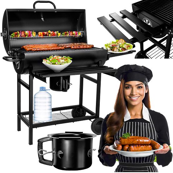 Záhradný uhlový gril 2 rošty popolník BAREL