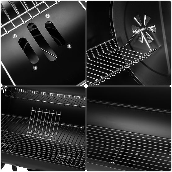 Záhradný uhlový gril 2 rošty popolník BAREL WOOD