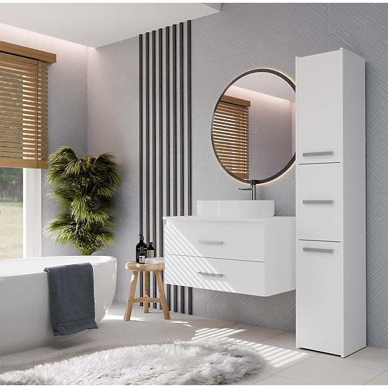 ZÁVESNÁ KÚPEĽŇOVÁ SKRINKA NEL 80 BIELA S 2 ZÁSUVKAMI POD UMÝVADLO