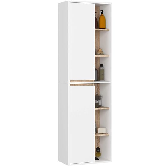 ZÁVESNÁ KÚPEĽŇOVÁ SKRINKA VAMI W50 2D 6P BIELA / DUB SONOMA
