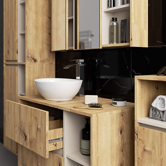 ZÁVESNÁ KÚPEĽŇOVÁ SKRINKA VAMI W50 2D 6P DUB ARTISAN / KAŠMÍR