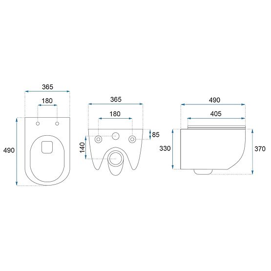 Závesná WC misa Rea Carlo Mini Tornado GOLD EDGE