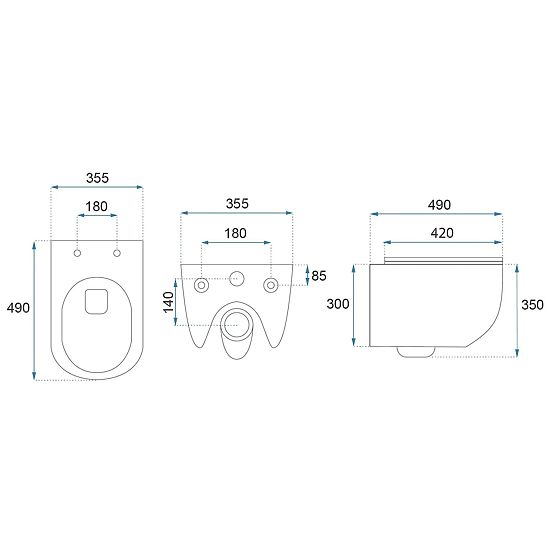 Závesná WC misa Rea Carlo Mini Tornado NF ČIERNA MATNÁ