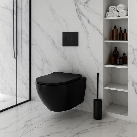 Závesná WC misa Rea Carlo Mini Tornado NF ČIERNA MATNÁ