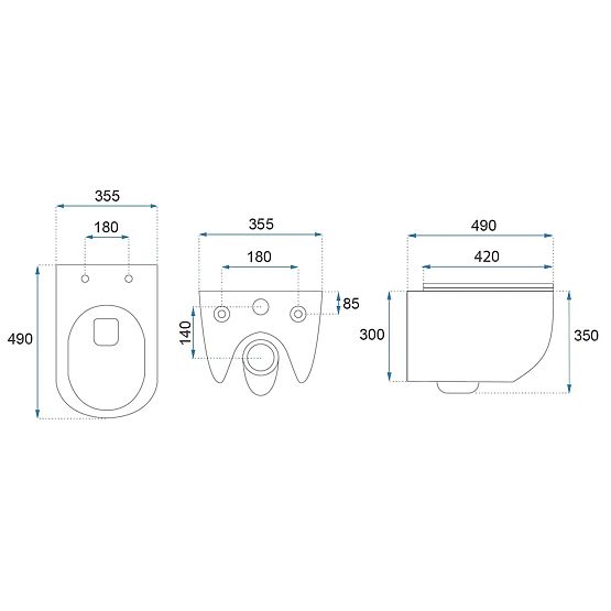 Závesná WC misa Rea Carlo Mini Tornado NFQ GOLD EDGE