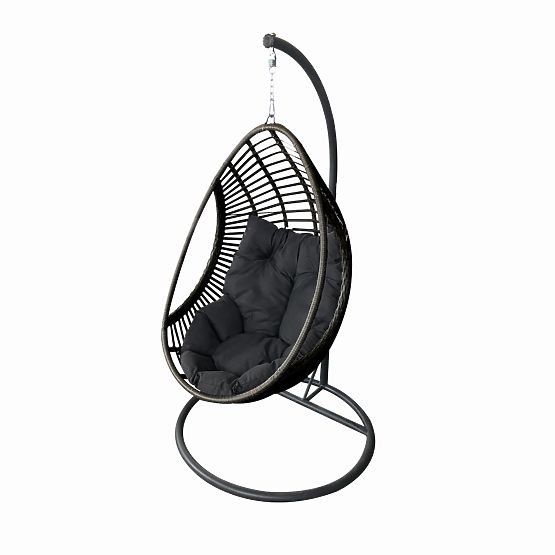 Závesné kreslo BELLISSIMO (Kreslo + rám) z šedého technoratanu, poťah ZADARMO