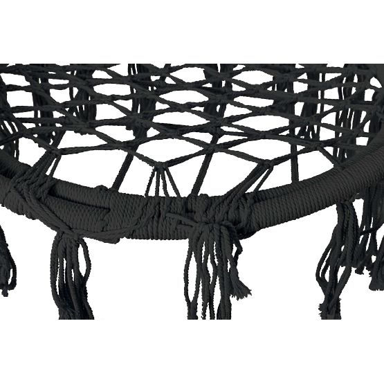 Závesné kreslo Bocianie hniezdo LAGOS čierne s vankúšmi