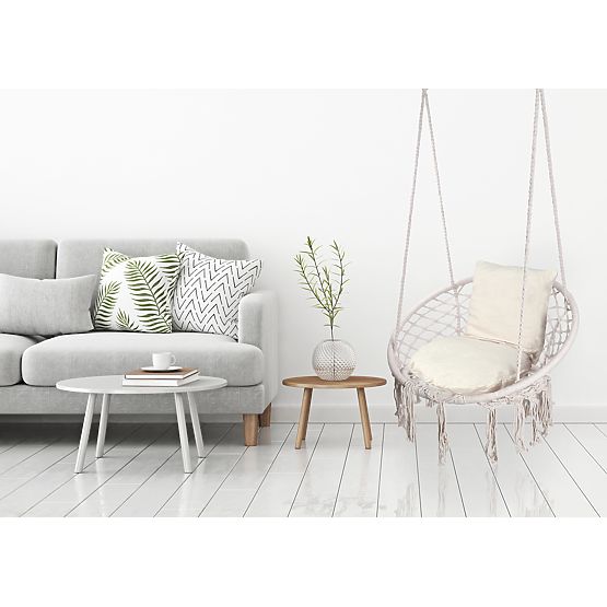 Závesné kreslo Bocianie hniezdo TOGO krémové vankúše