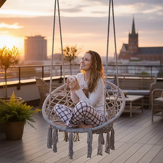 Závesné kreslo Bocianie hniezdo TOGO sivé