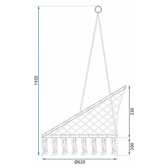 Závesné kreslo boho s vankúšom black 490129A