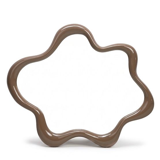 Závesné zrkadlo Izzi, nepravidelné, svetlo hnedé/mocha, lesklé