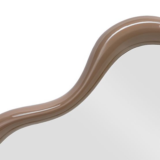 Závesné zrkadlo Izzi, nepravidelné, svetlo hnedé/mocha, lesklé