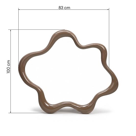 Závesné zrkadlo Izzi, nepravidelné, svetlo hnedé/mocha, lesklé
