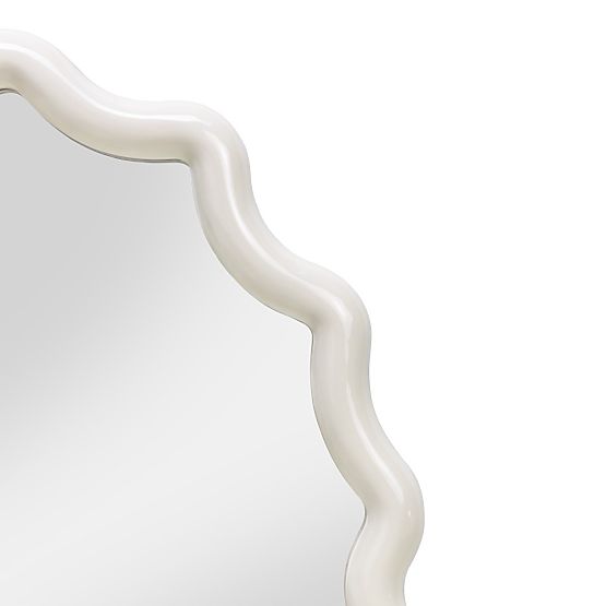 Závesné zrkadlo Lumi, mliečne biela, lesklé