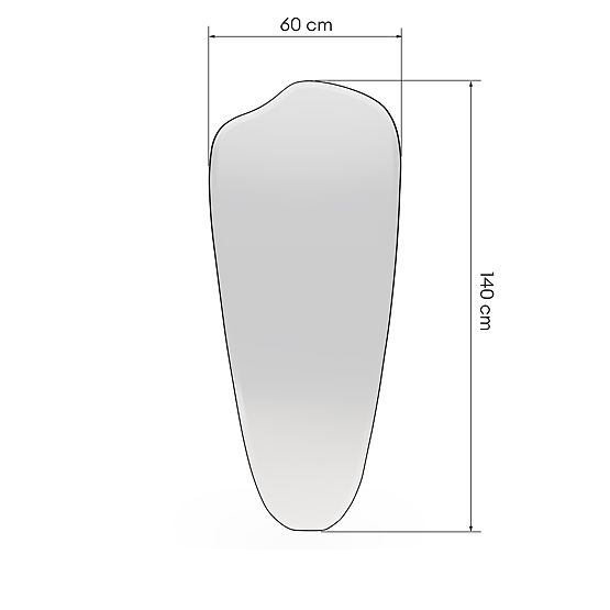 Závesné zrkadlo v čiernom ráme Frivatti, 60x140 cm, nepravidelný tvar