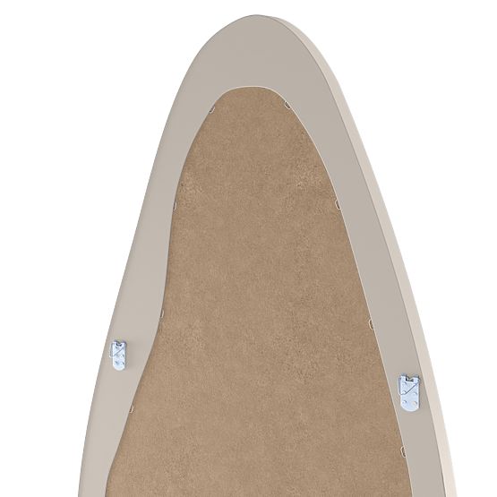 Závesné zrkadlo v drevenom ráme Mara, 180x80 cm, nepravidelný tvar, krémové