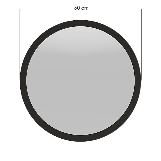 Závesné zrkadlo v drevenom ráme Sesto 60 cm, okrúhle, čierne