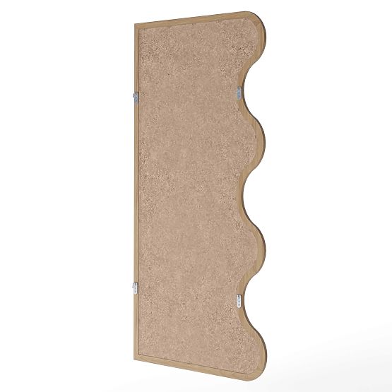 Závesné zrkadlo vo vlnitom ráme Noelie, 140x70 cm, obdĺžnikové, paulovniové drevo, prírodné