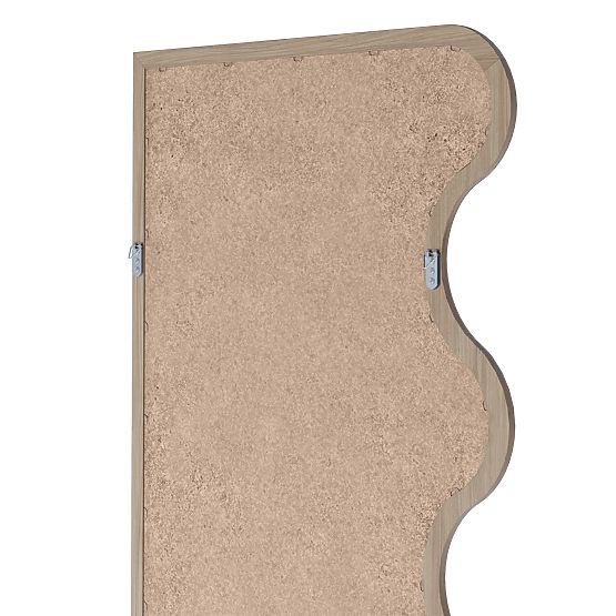 Závesné zrkadlo vo vlnitom ráme Noelie, 140x70 cm, obdĺžnikové, paulovniové drevo, prírodné