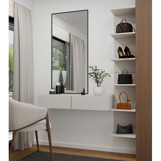 Závesný Kozmetický Toaletný Stolík MIKA 110 cm 2 Zásuvky do Spálne KAŠMÍR Béžová