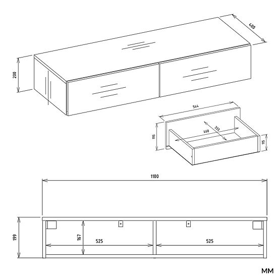 Závesný Kozmetický Toaletný Stolík MIKA 110 cm 2 Zásuvky do Spálne KAŠMÍR Béžová