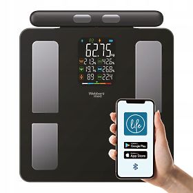 Analytická kúpeľňová váha 15 parametrov Apple Health Google Fit SCALA WEBBER, WEBBER
