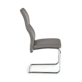 ARCO Chrómovaná kovová stolička / eko koža farba popol (1p=2ks)