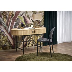 B51 písací stôl prírodný / čierny (1p=1ks), Halmar