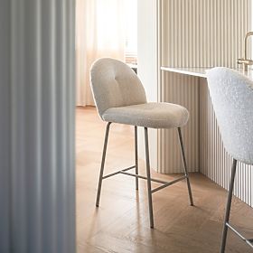 Barová stolička Fiori svetlo béžová, oblé tvary, lectus
