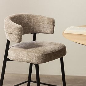 Barová stolička Rosario béžová/čierne nohy