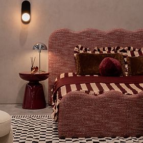 Bočný stolík Logan 40 cm, burgundská/čerešňová, lesklý