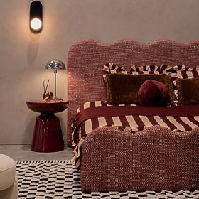 Bočný stolík Logan 40 cm, burgundská/čerešňová, lesklý, lectus