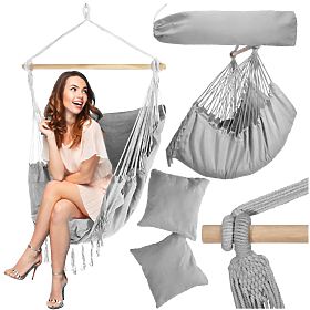 Brazílska hojdacia stolička BAHIO sivá