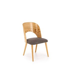 CADIZ stolička prírodný dub / sivá (1p=2ks)