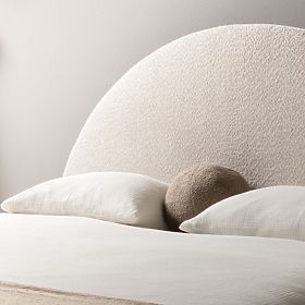 Čalúnená posteľ Orbi 140x200 cm, s roštom a úložným priestorom, zaoblená, béžová, lectus